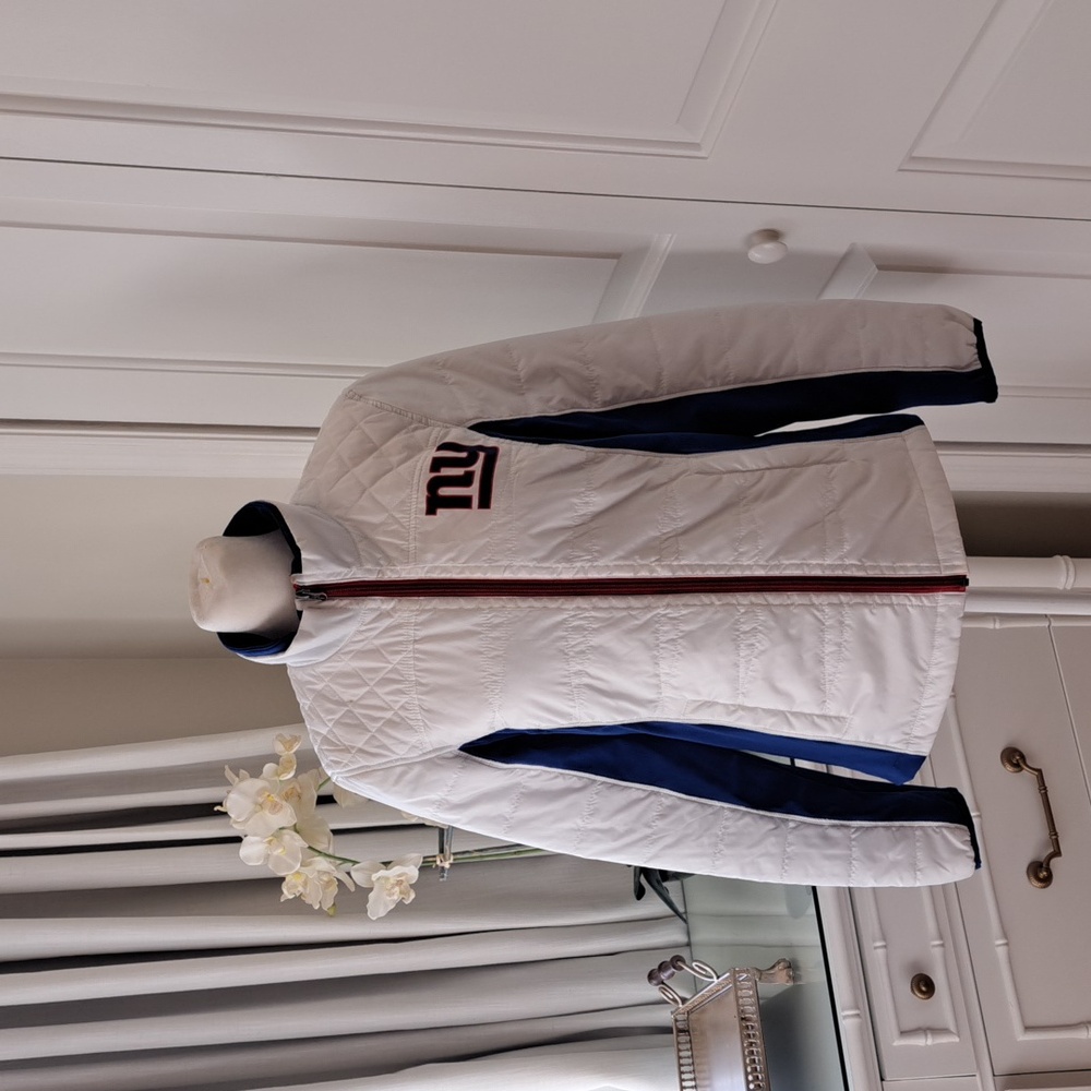 NFL New York Giants Women's Team‎ Apparel White Quilted Zip Up Jacket S-M